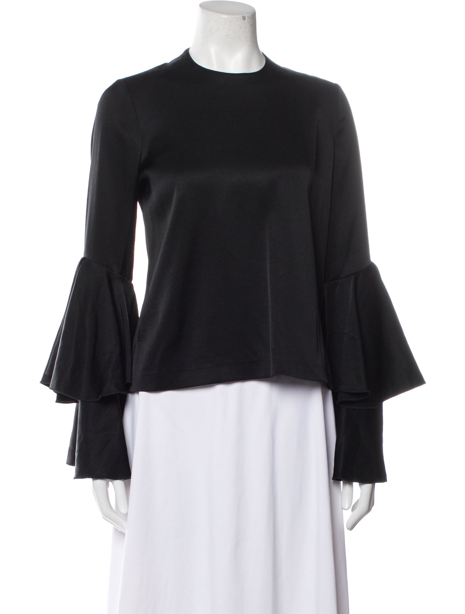 Galvan London Crew Neck Long Sleeve Blouse