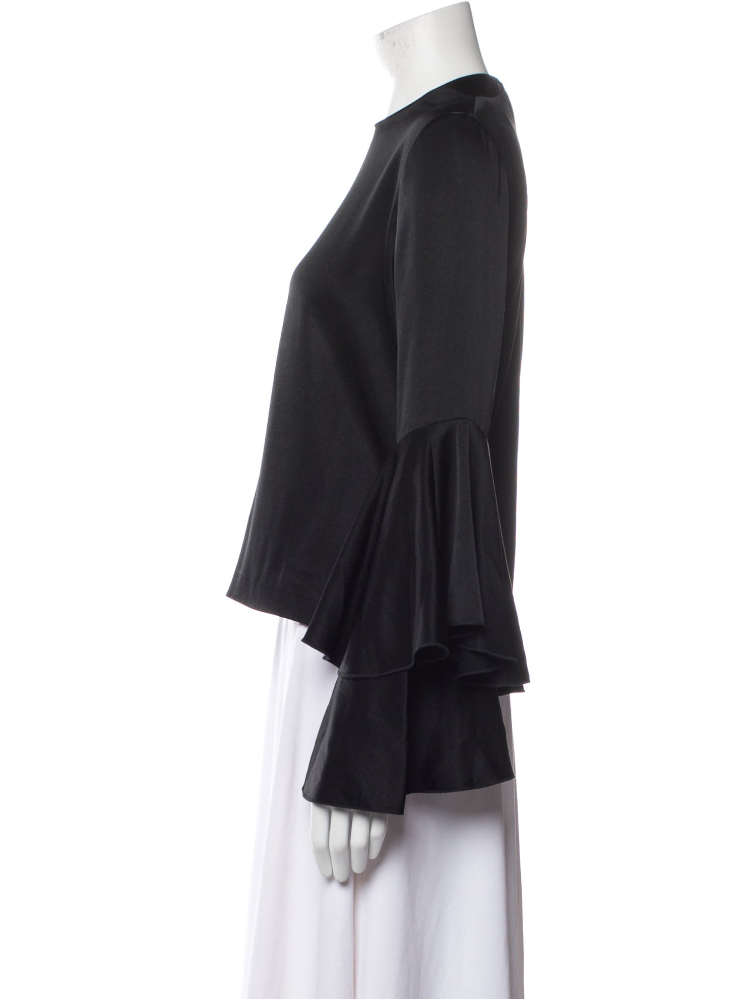 Galvan London Crew Neck Long Sleeve Blouse