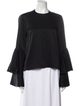 Galvan London Crew Neck Long Sleeve Blouse