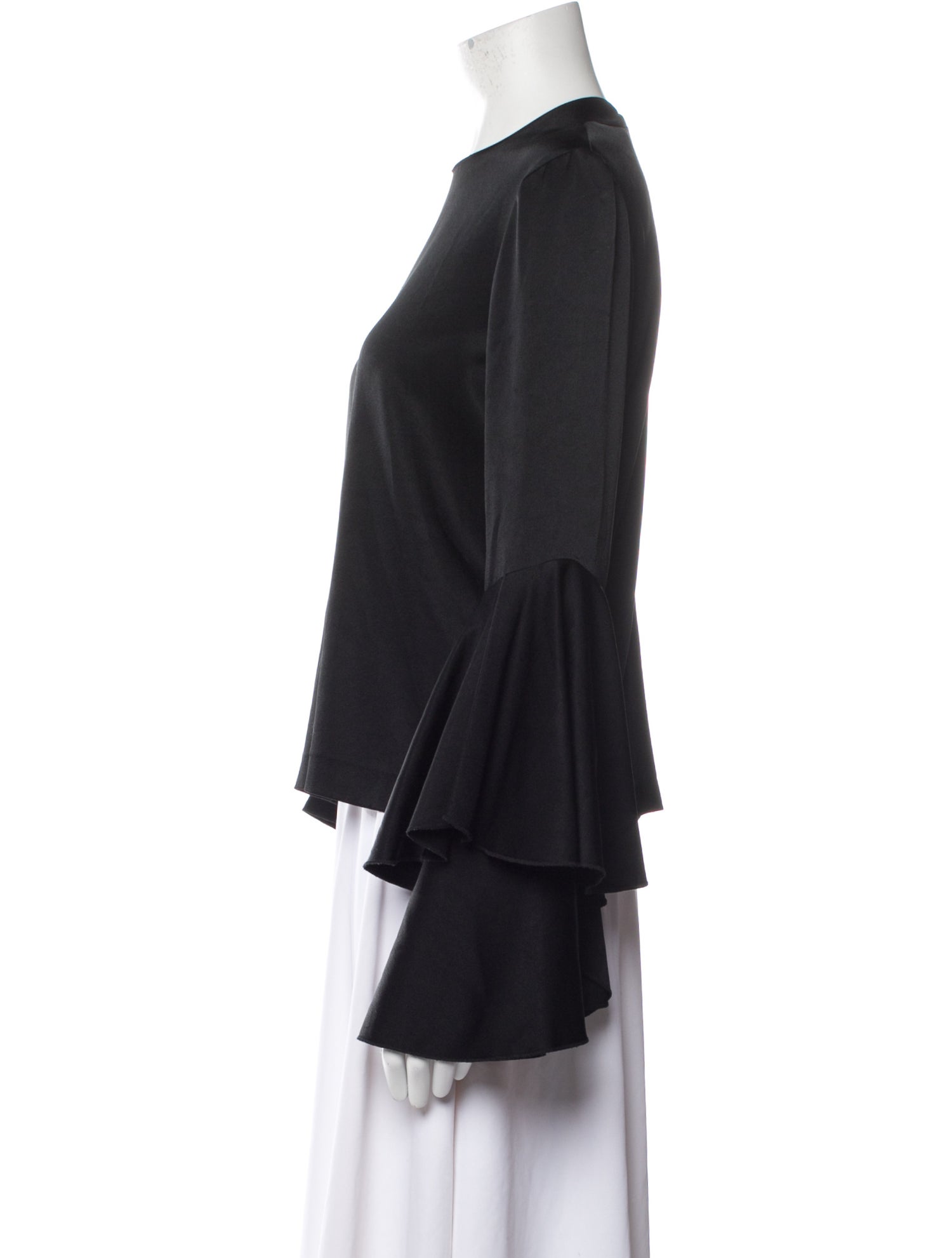 Galvan London Crew Neck Long Sleeve Blouse