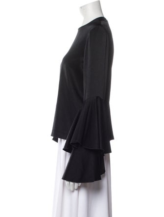 Galvan London Crew Neck Long Sleeve Blouse