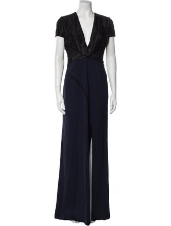 Galvan London V-Neck Long Dress