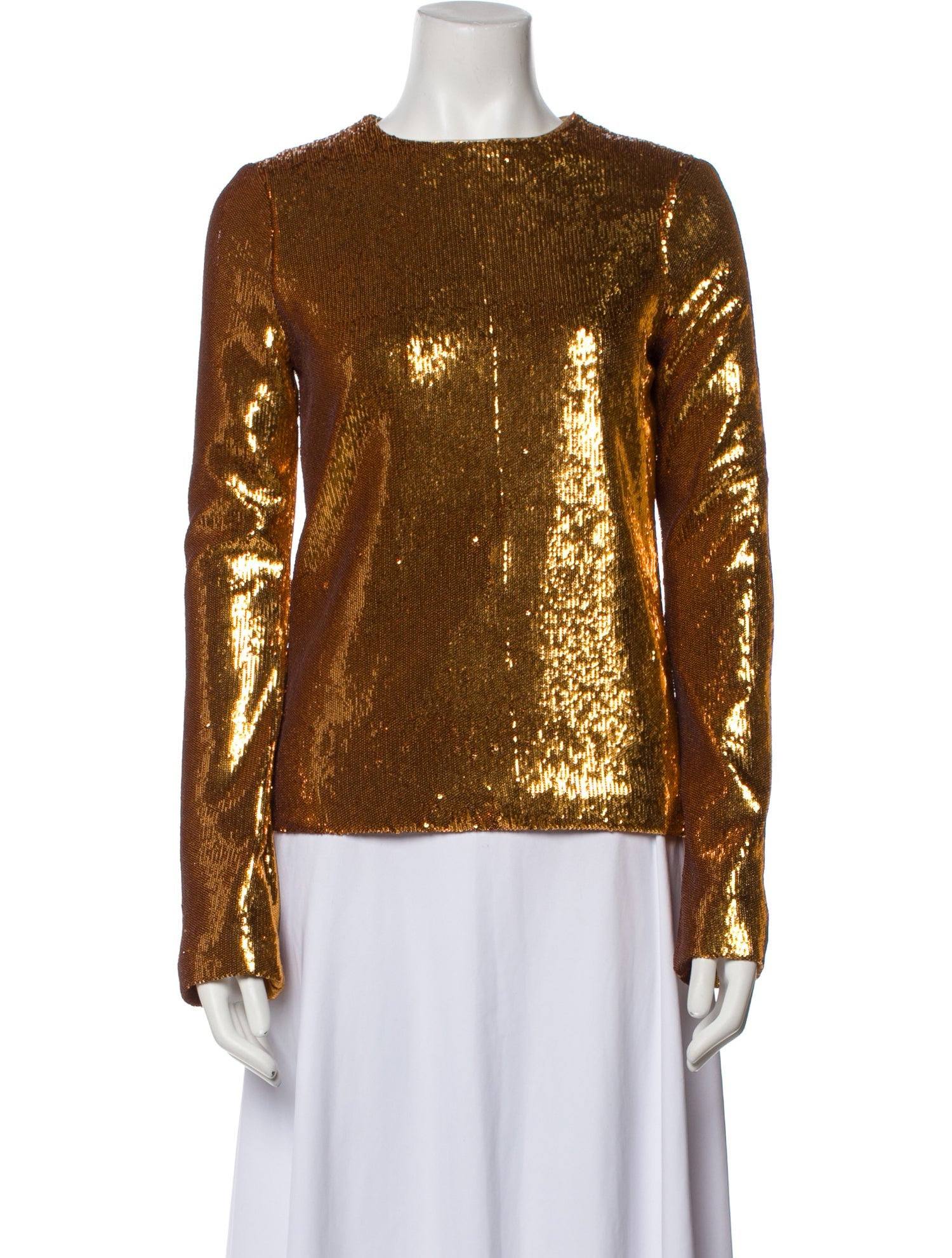 Galvan London Crew Neck Long Sleeve Blouse