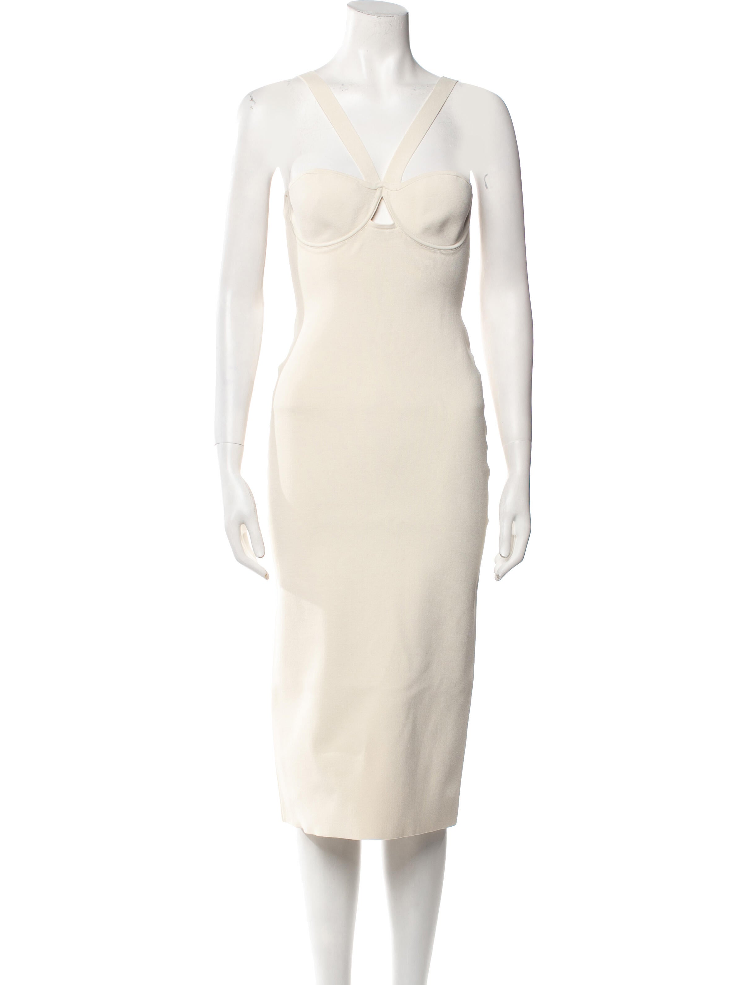 Galvan London V-Neck Midi Length Dress