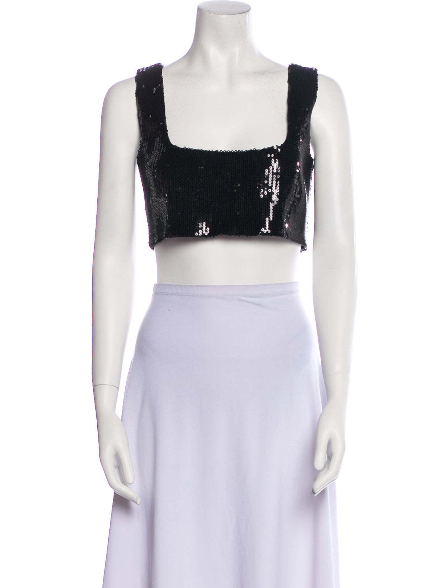 Galvan London Square Neckline Sleeveless Crop Top