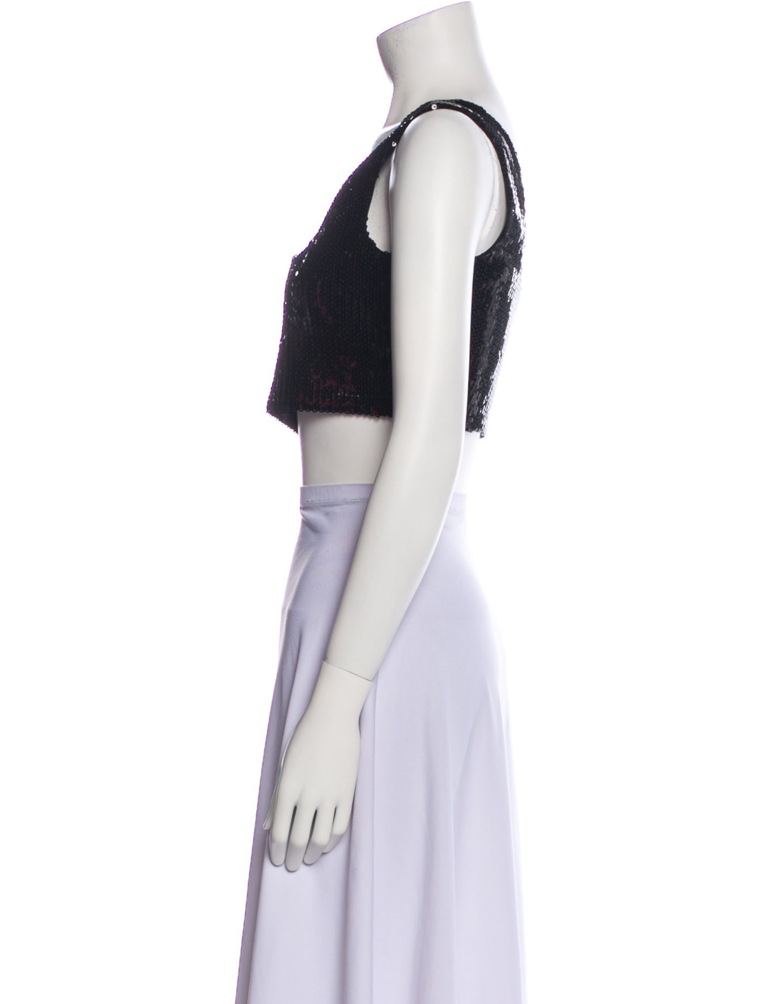 Galvan London Square Neckline Sleeveless Crop Top