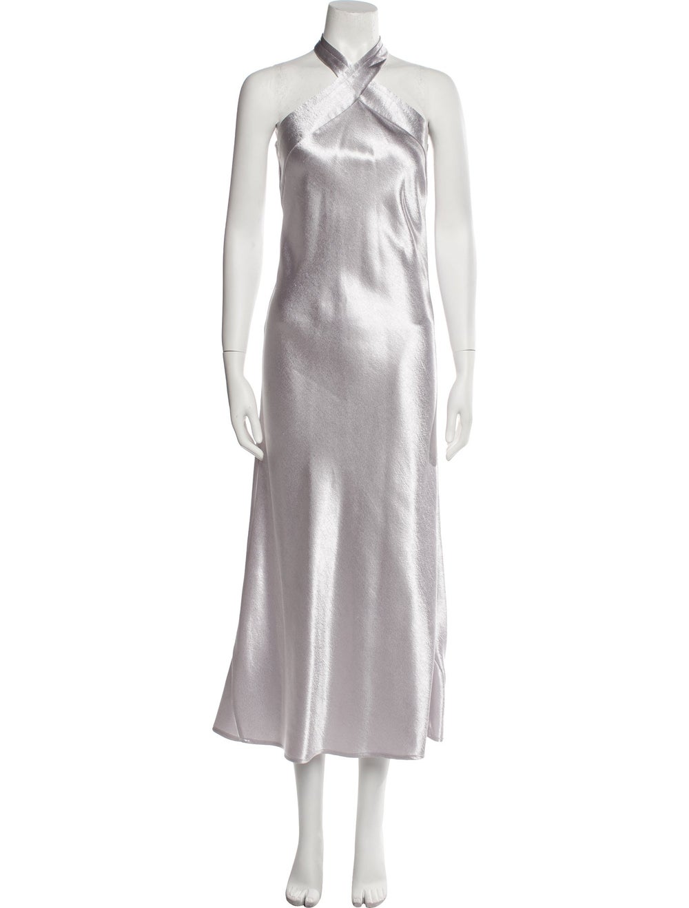 Galvan London Evening Gown Grey Halterneck Concea… - image 1