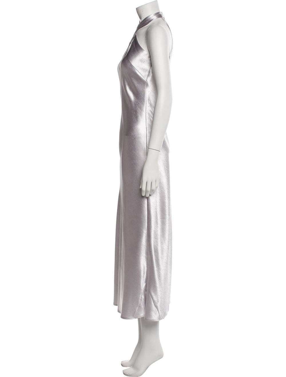 Galvan London Evening Gown Grey Halterneck Concea… - image 2