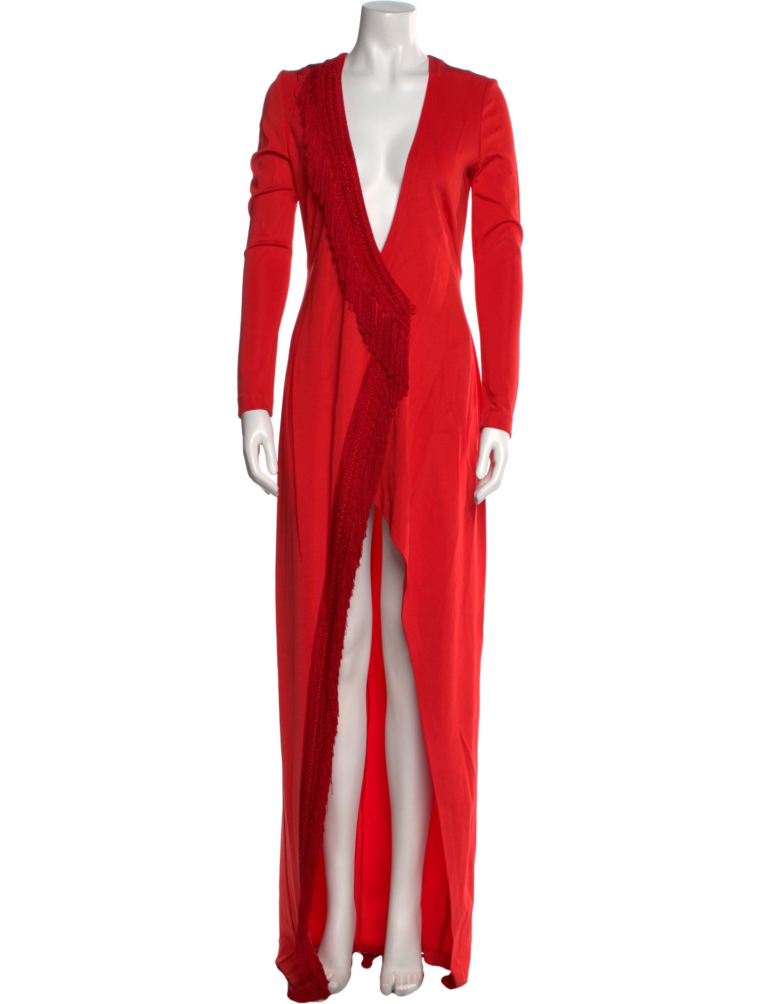 Galvan London Plunge Neckline Long Dress