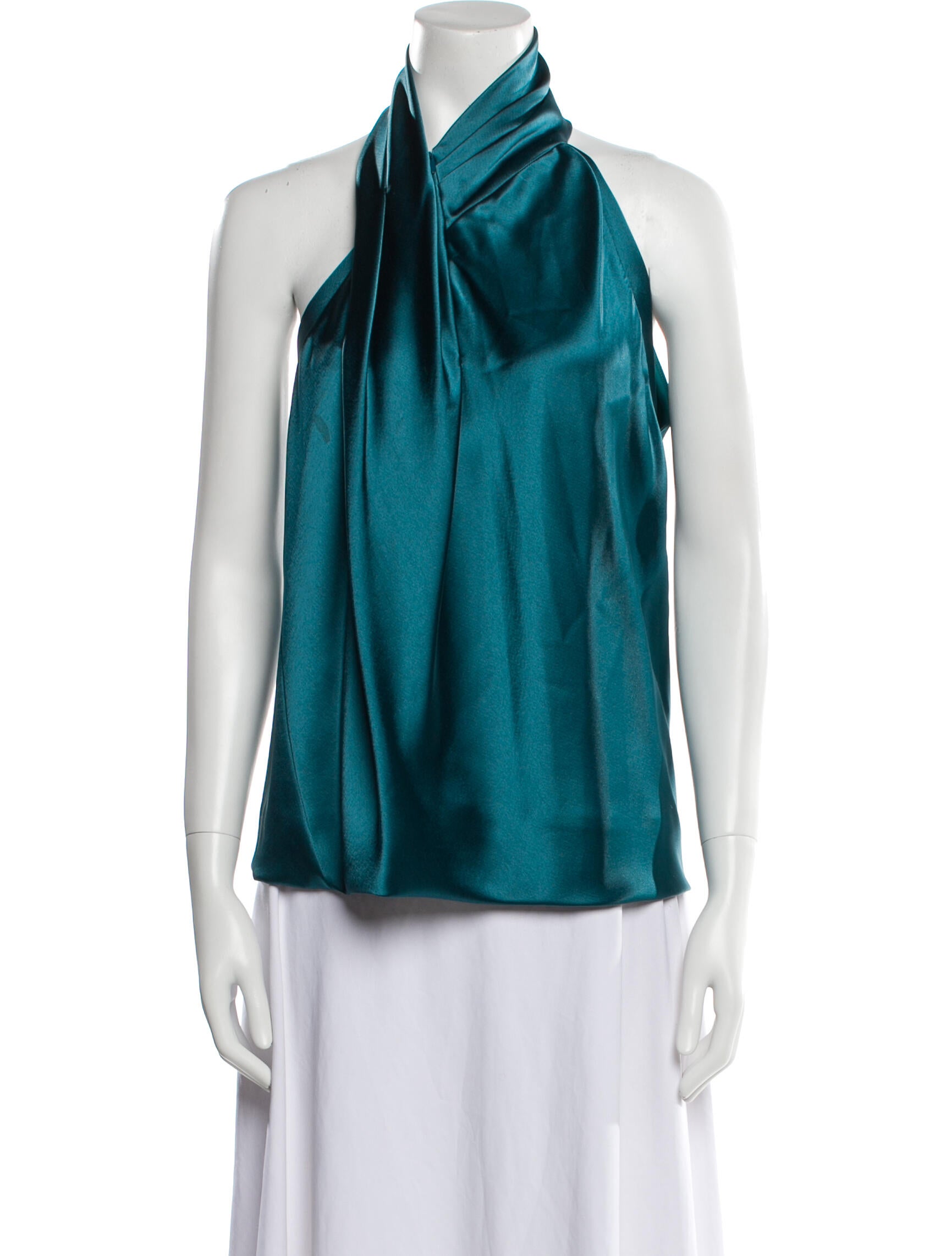 Galvan London Mock Neck Sleeveless Blouse