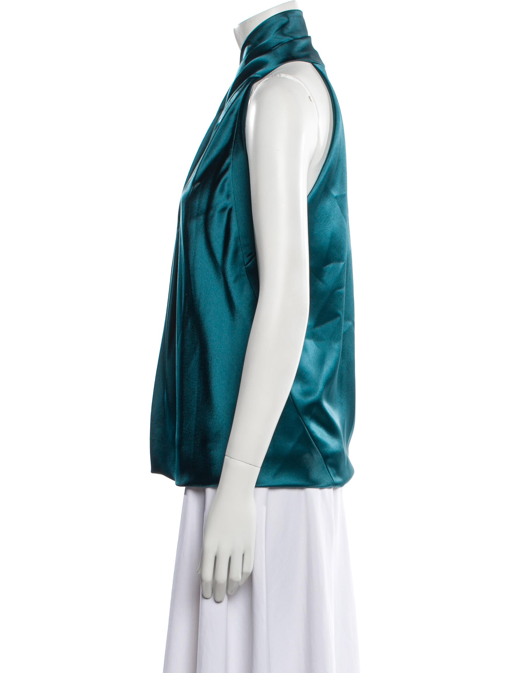 Galvan London Mock Neck Sleeveless Blouse