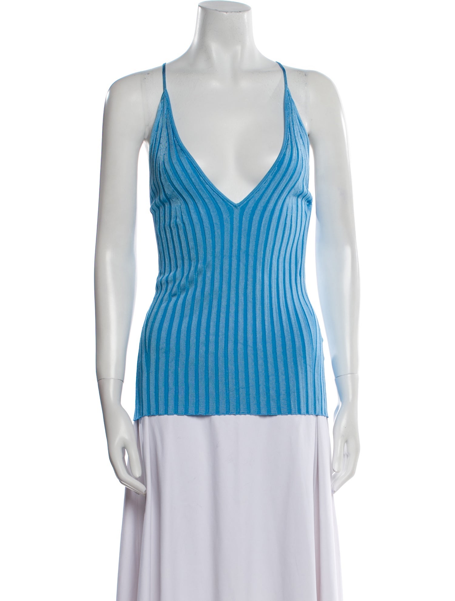 Galvan London Striped V-Neck Top