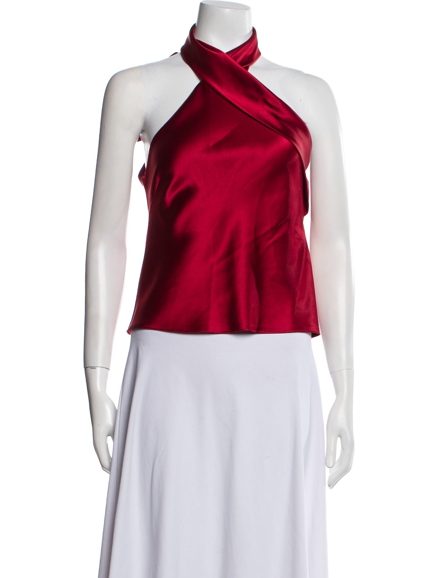 Galvan London One-Shoulder Sleeveless Crop Top