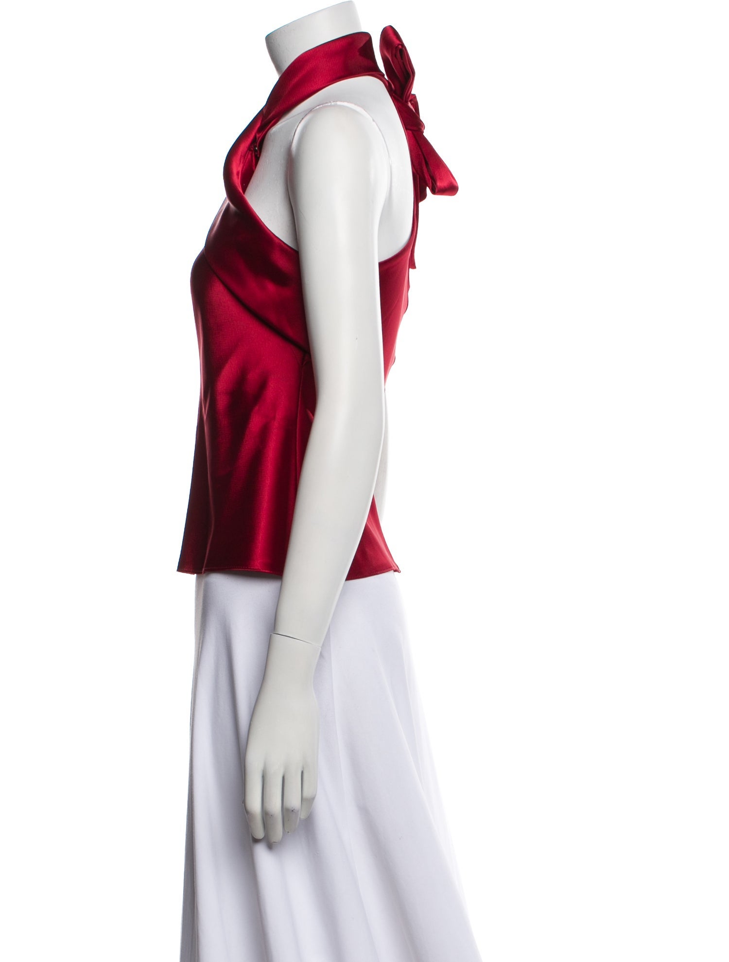 Galvan London One-Shoulder Sleeveless Crop Top