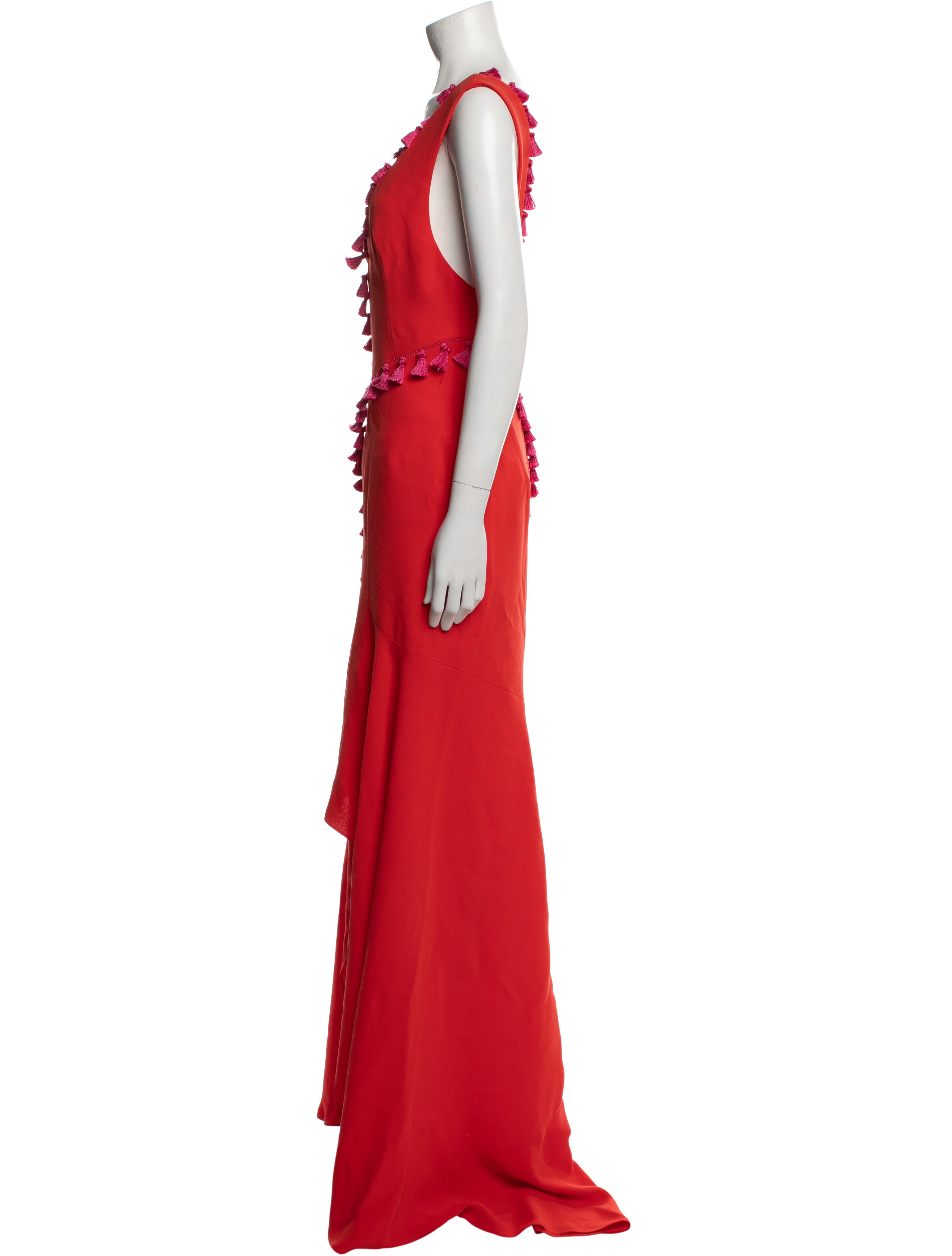 Galvan London V-Neck Long Dress