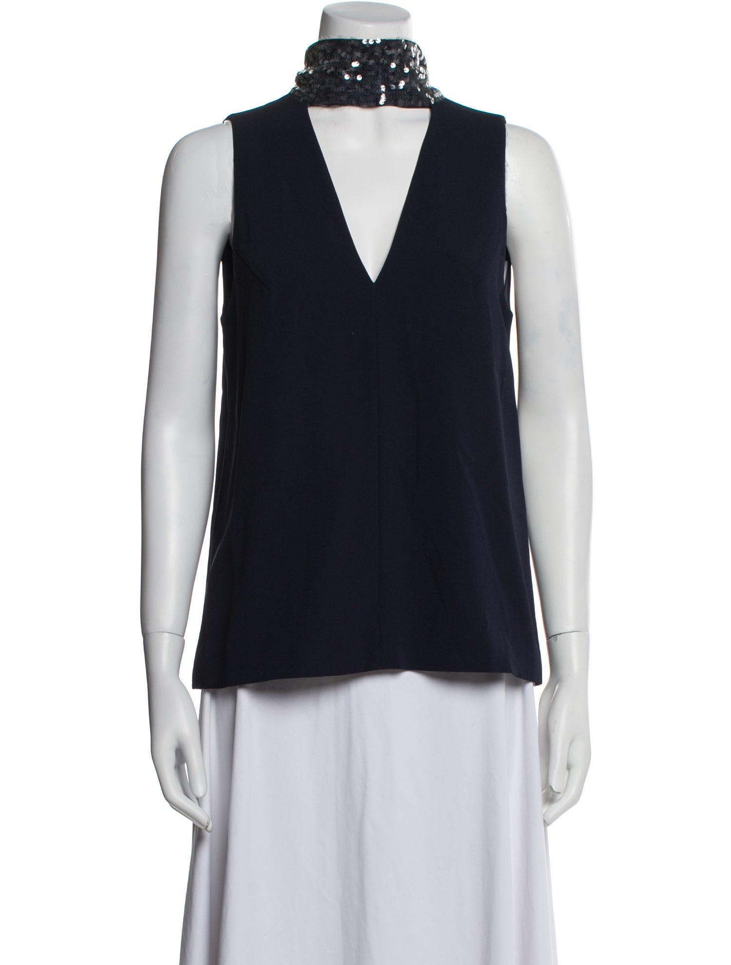 Galvan London V-Neck Sleeveless Blouse