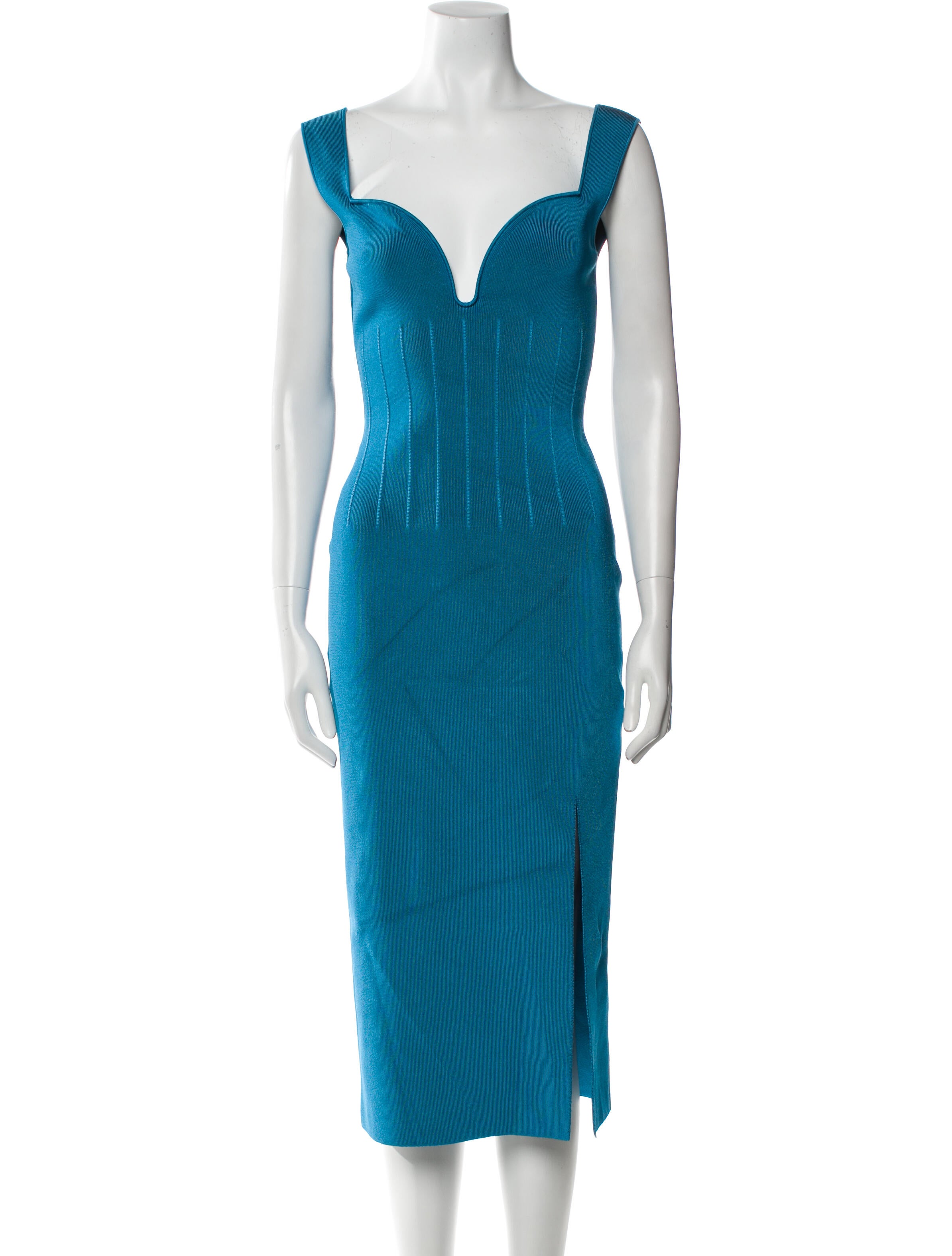 Galvan London V-Neck Midi Length Dress