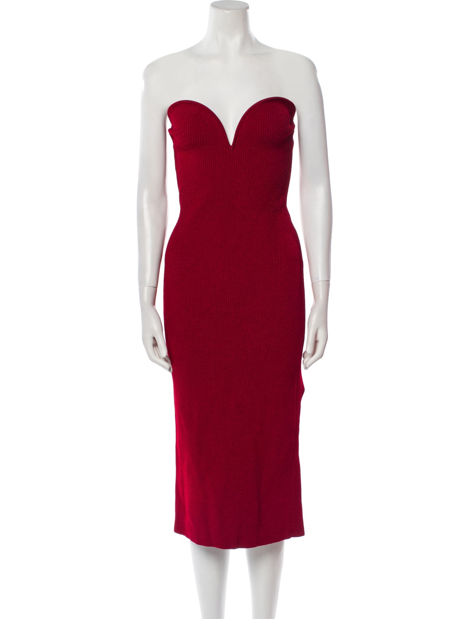 Galvan London Strapless Midi Length Dress