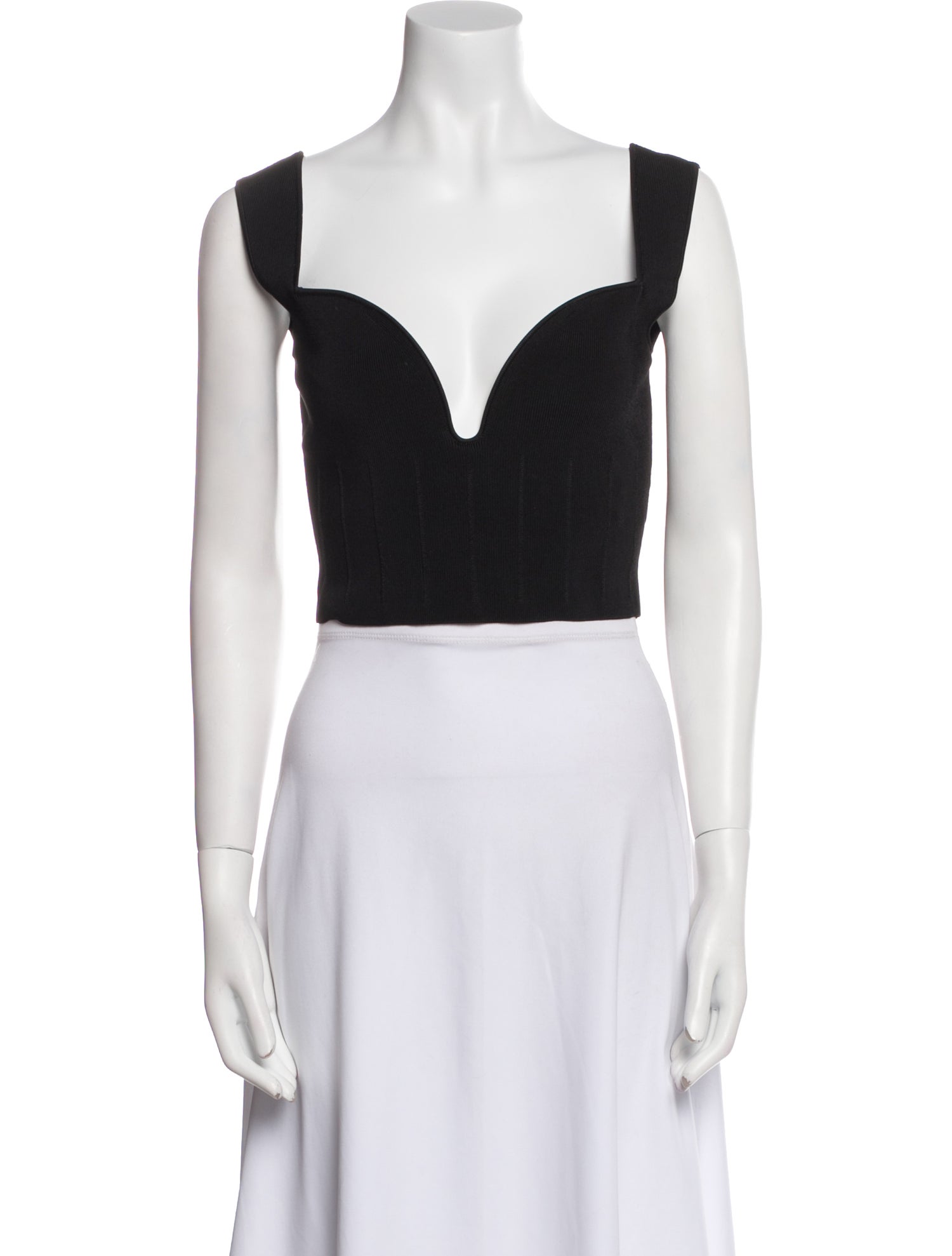 Galvan London V-Neck Sleeveless Crop Top