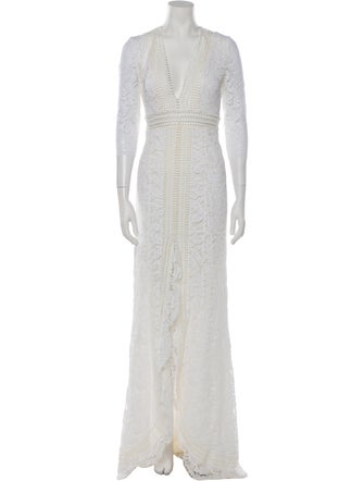 Galvan London V-Neck Long Dress