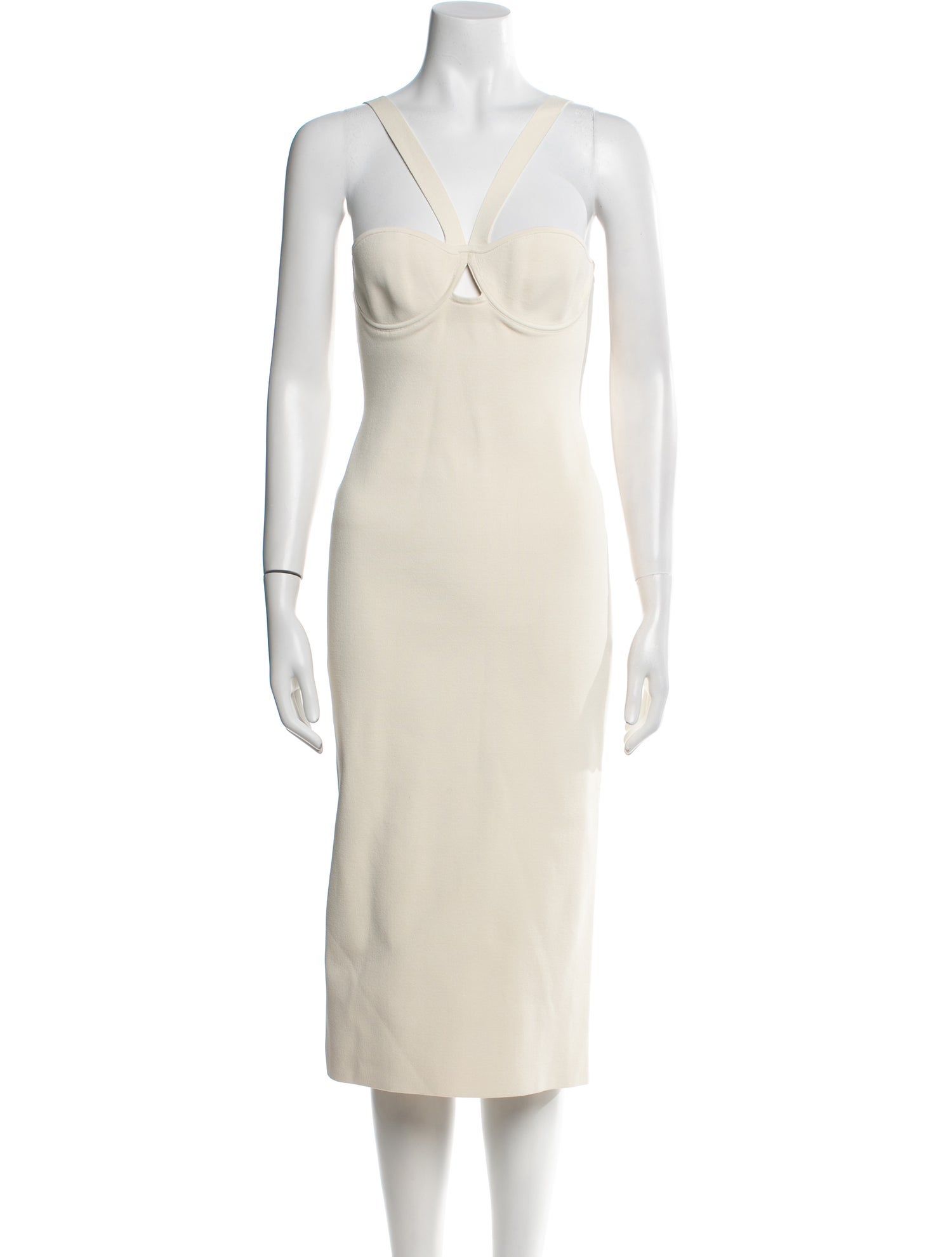 Galvan London V-Neck Midi Length Dress