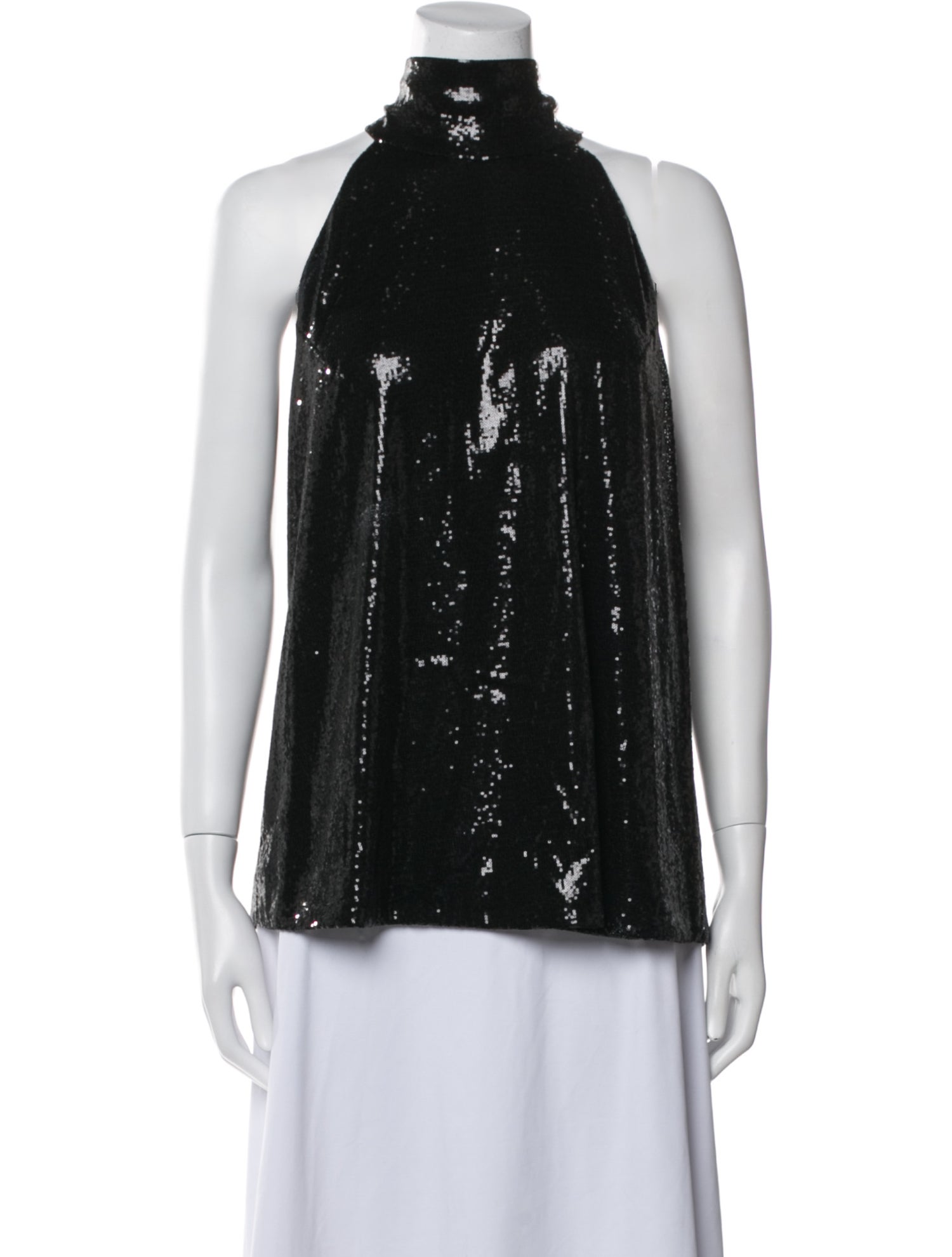 Galvan London Mock Neck Sleeveless Blouse