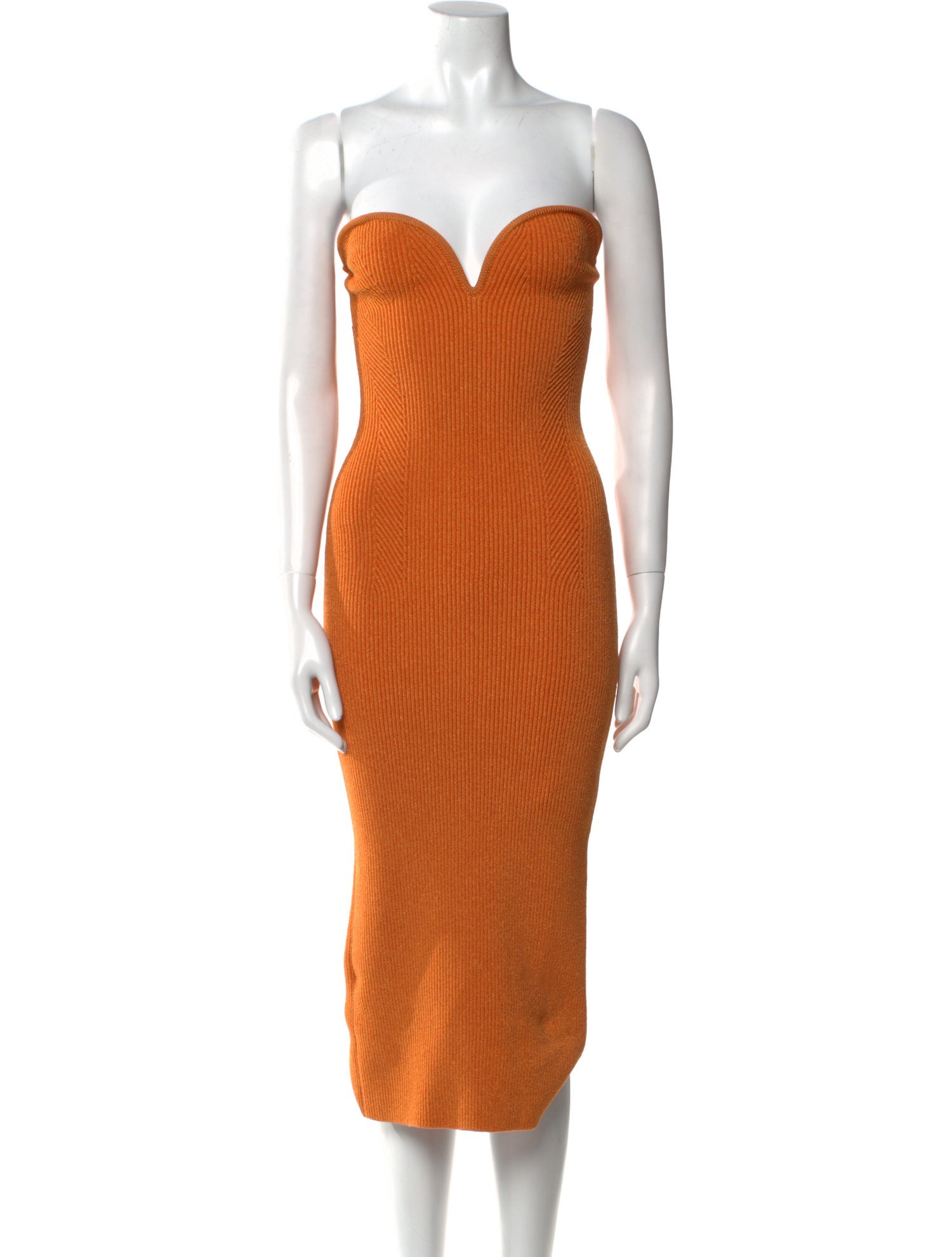 Galvan London Strapless Knee-Length Dress