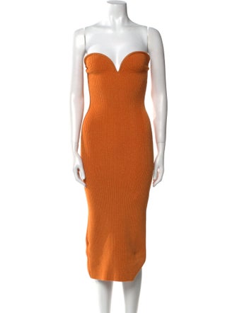 Galvan London Strapless Knee-Length Dress