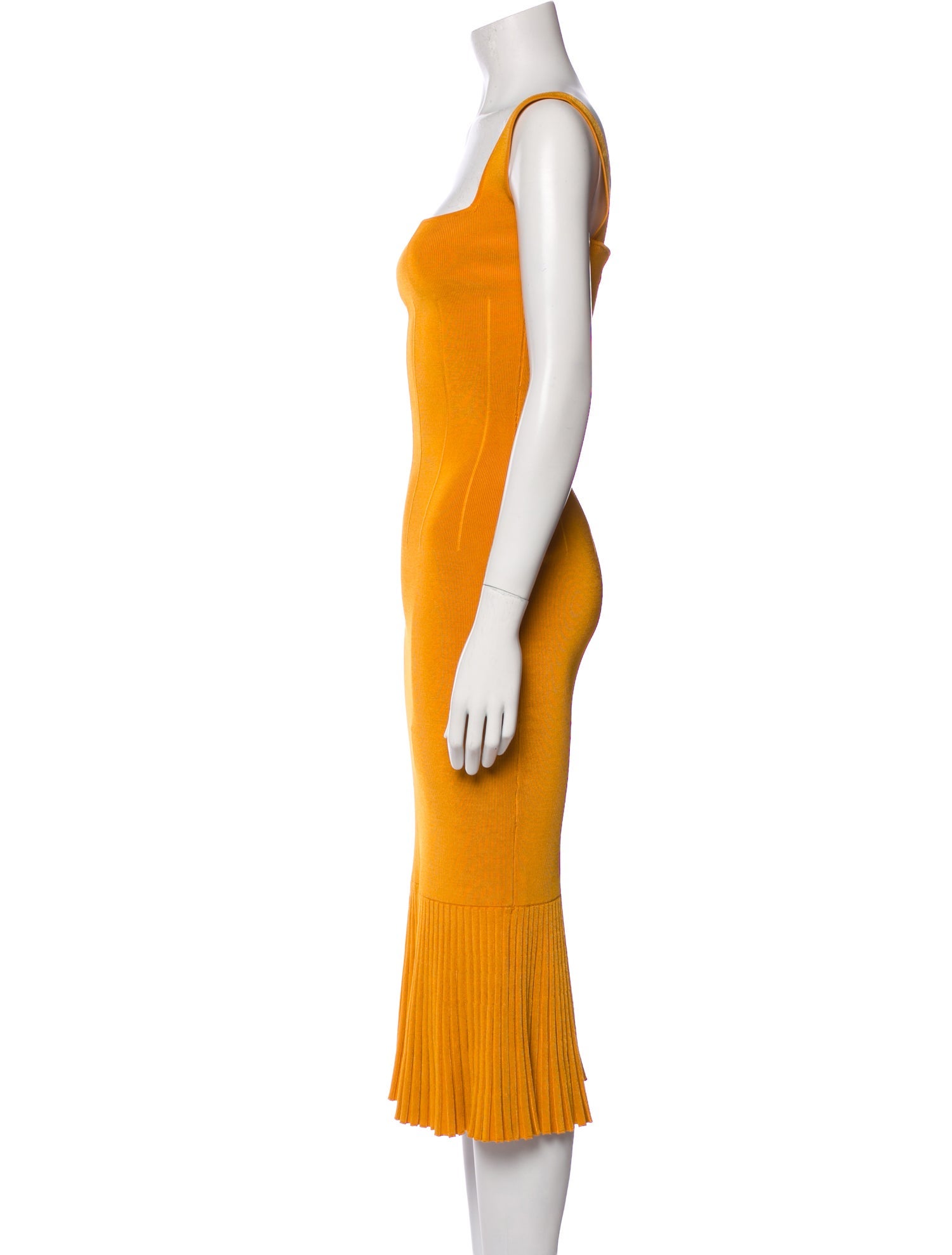 Galvan London Square Neckline Midi Length Dress