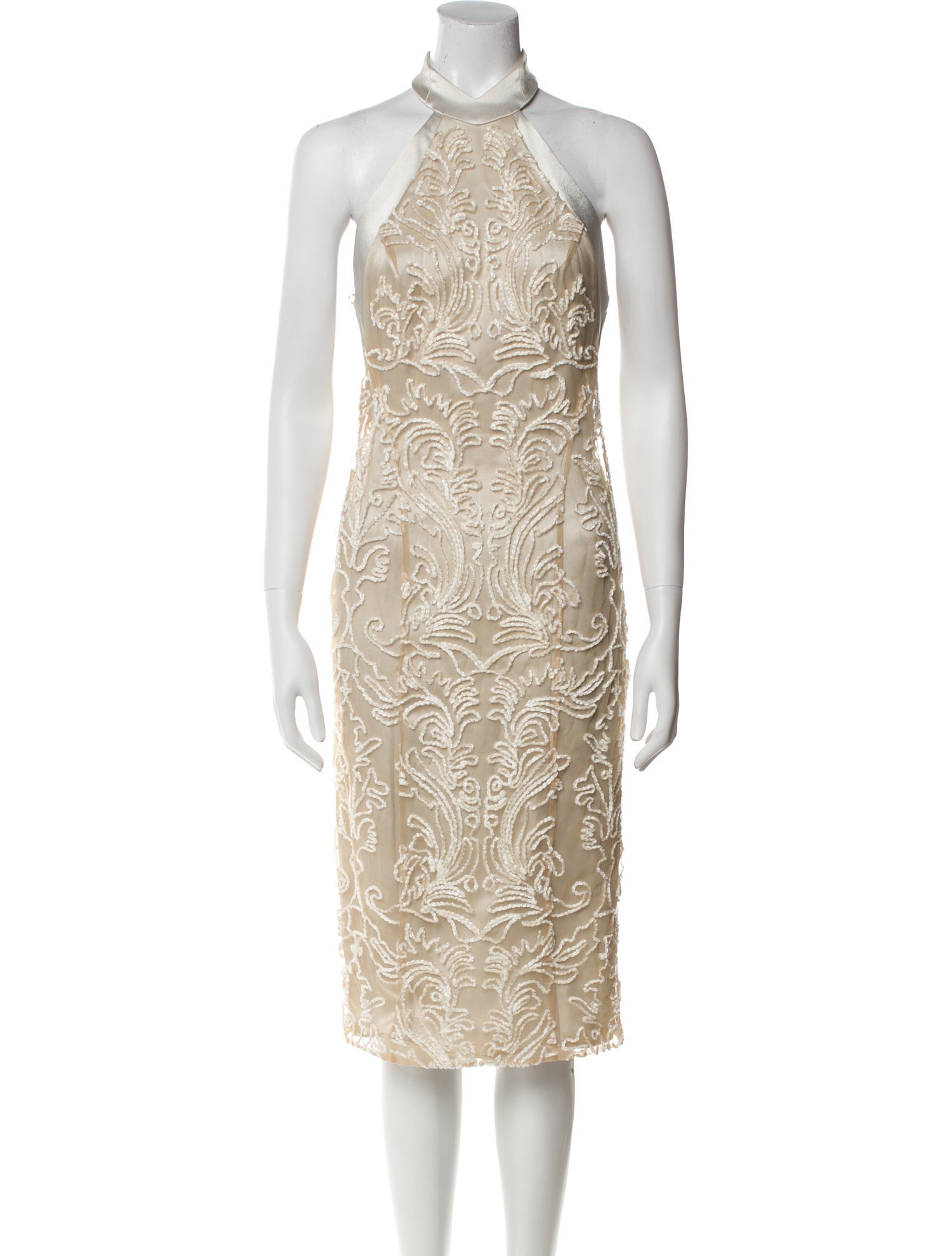 Galvan London Lace Pattern Midi Length Dress