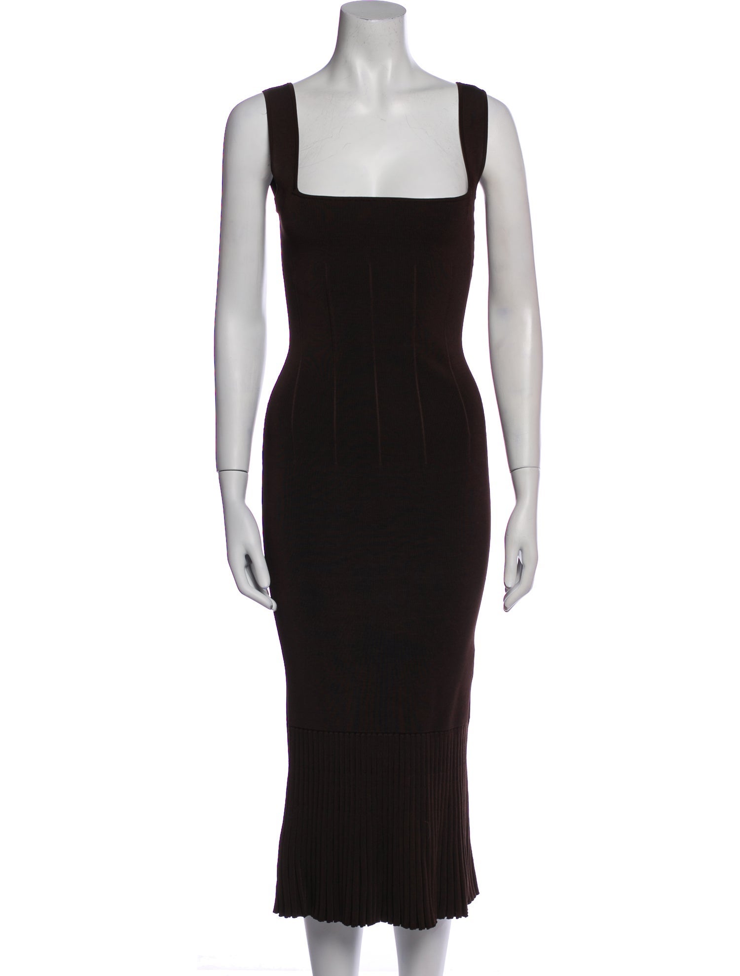 Galvan London Square Neckline Midi Length Dress