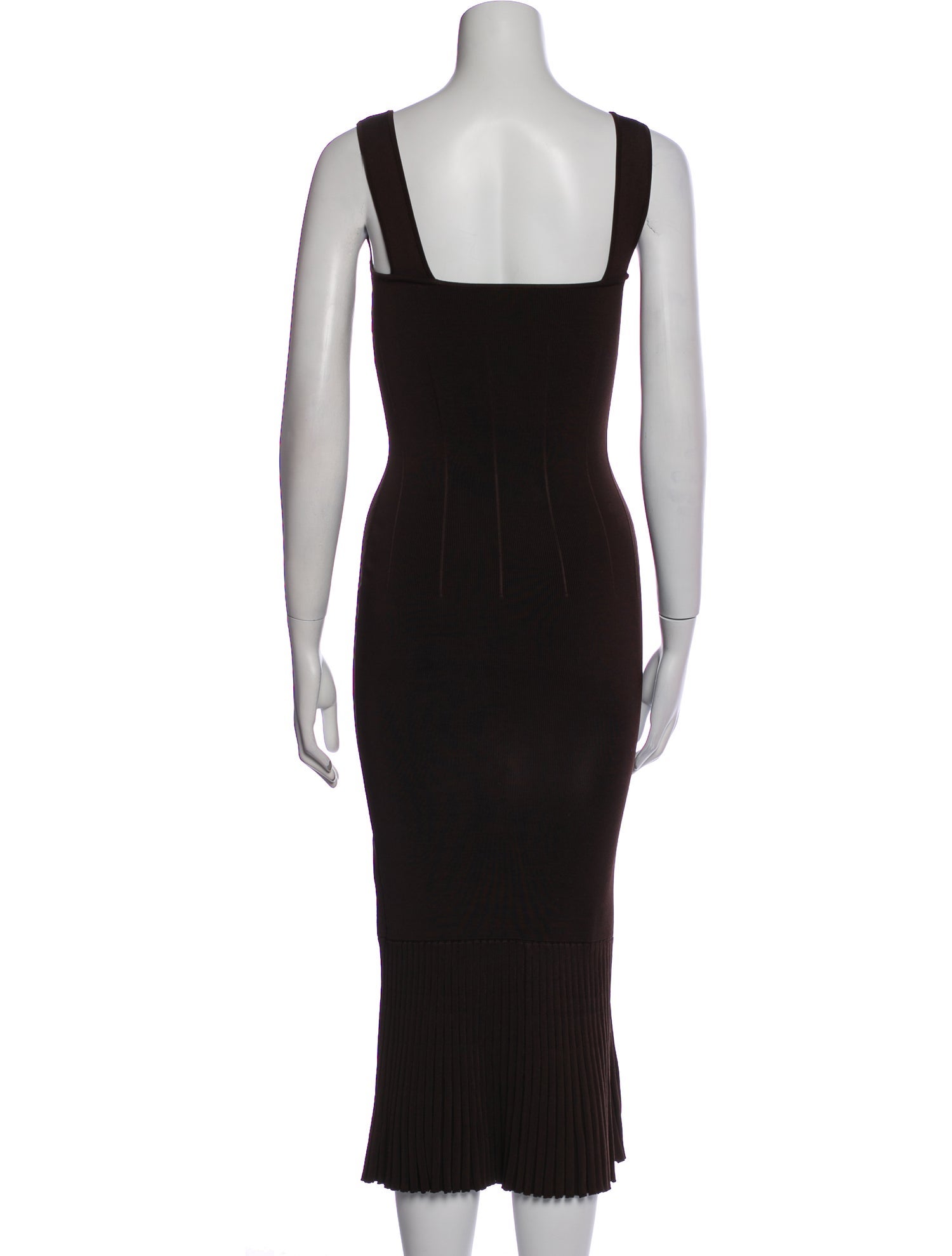 Galvan London Square Neckline Midi Length Dress