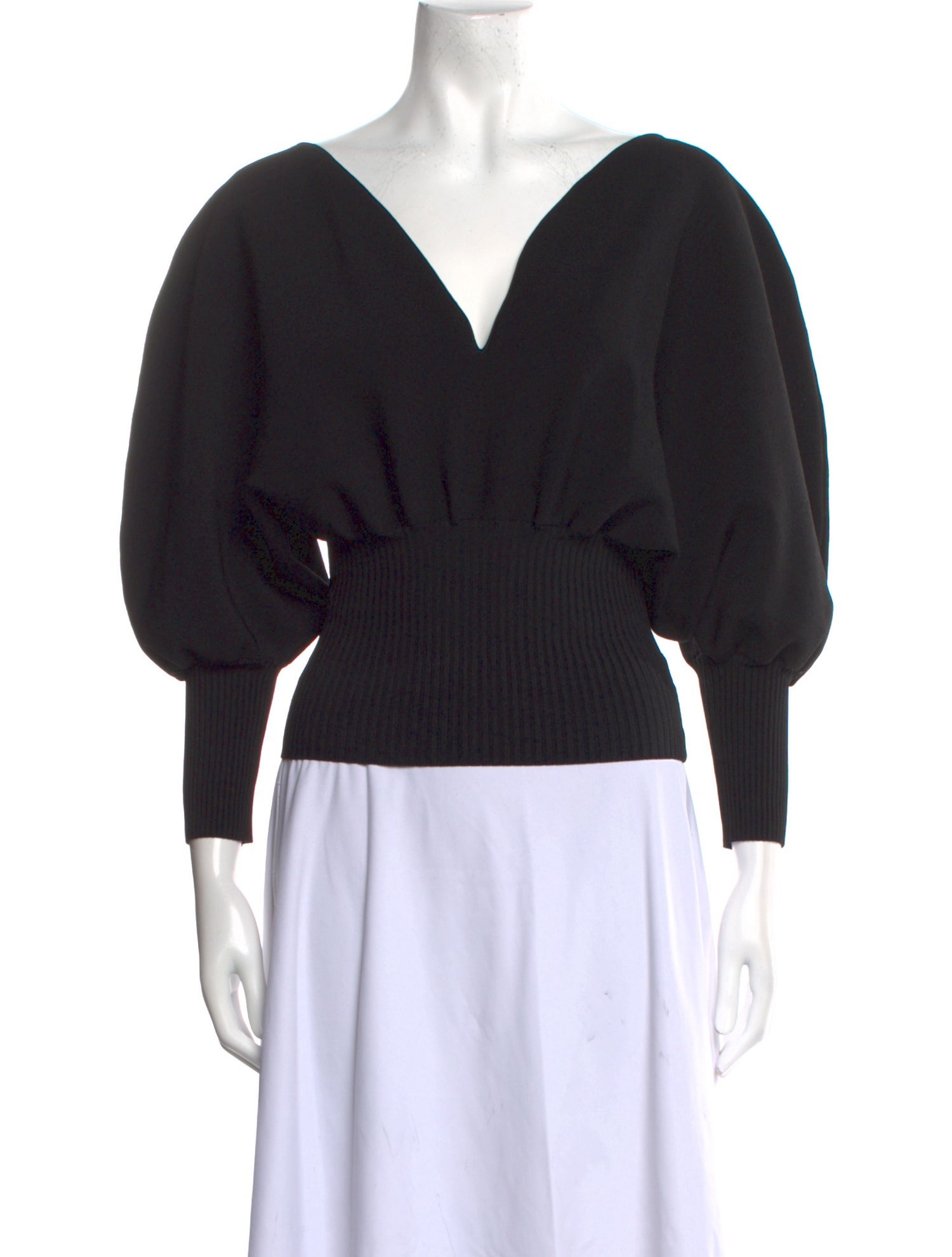 Galvan London V-Neck Three-Quarter Sleeve Sweatshirt