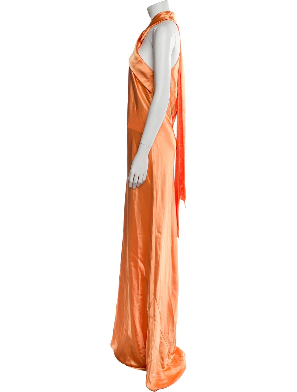 Galvan London Evening Gown Orange Halterneck - image 2