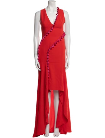 Galvan London V-Neck Long Dress