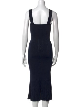 Galvan London Square Neckline Midi Length Dress