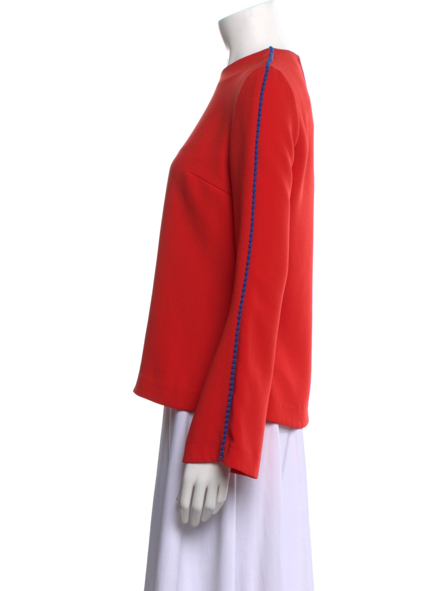 Galvan London Crew Neck Long Sleeve Blouse