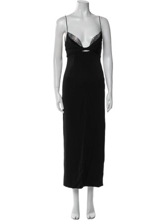 Galvan London V-Neck Midi Length Dress
