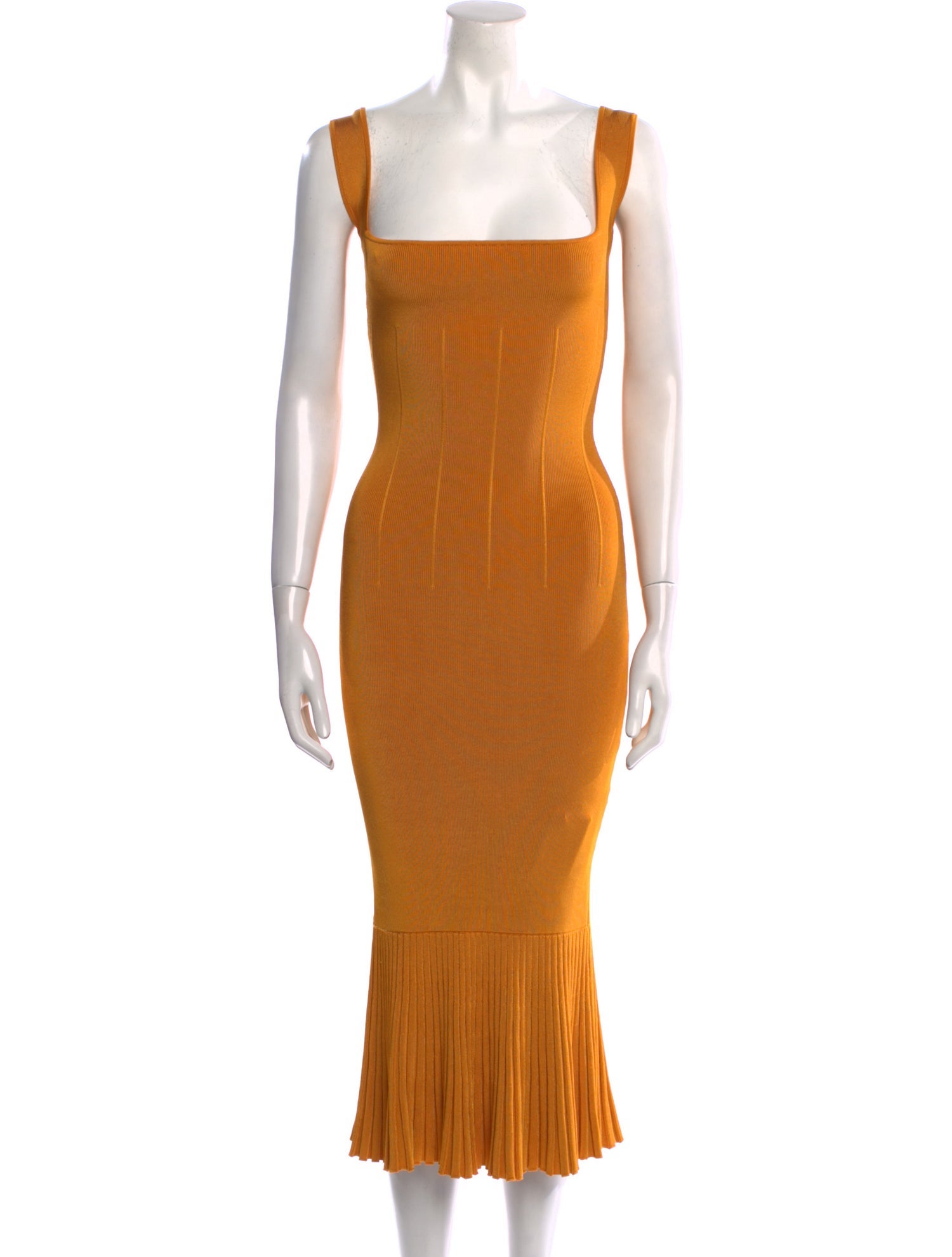 Galvan London Square Neckline Midi Length Dress