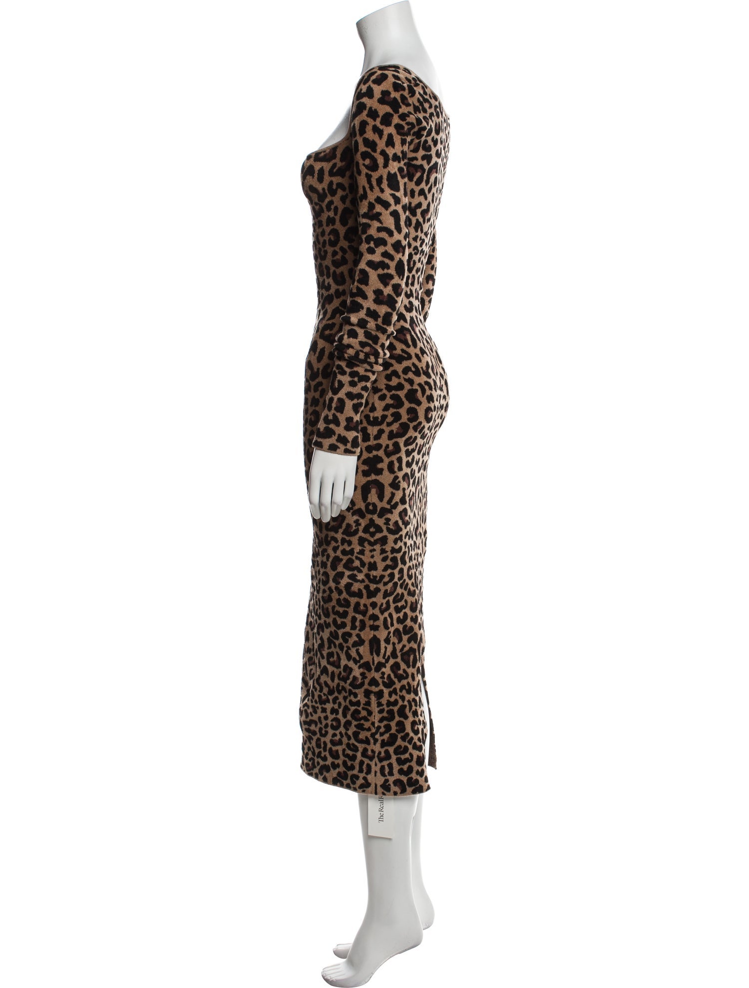 Galvan London Animal Print Midi Length Dress