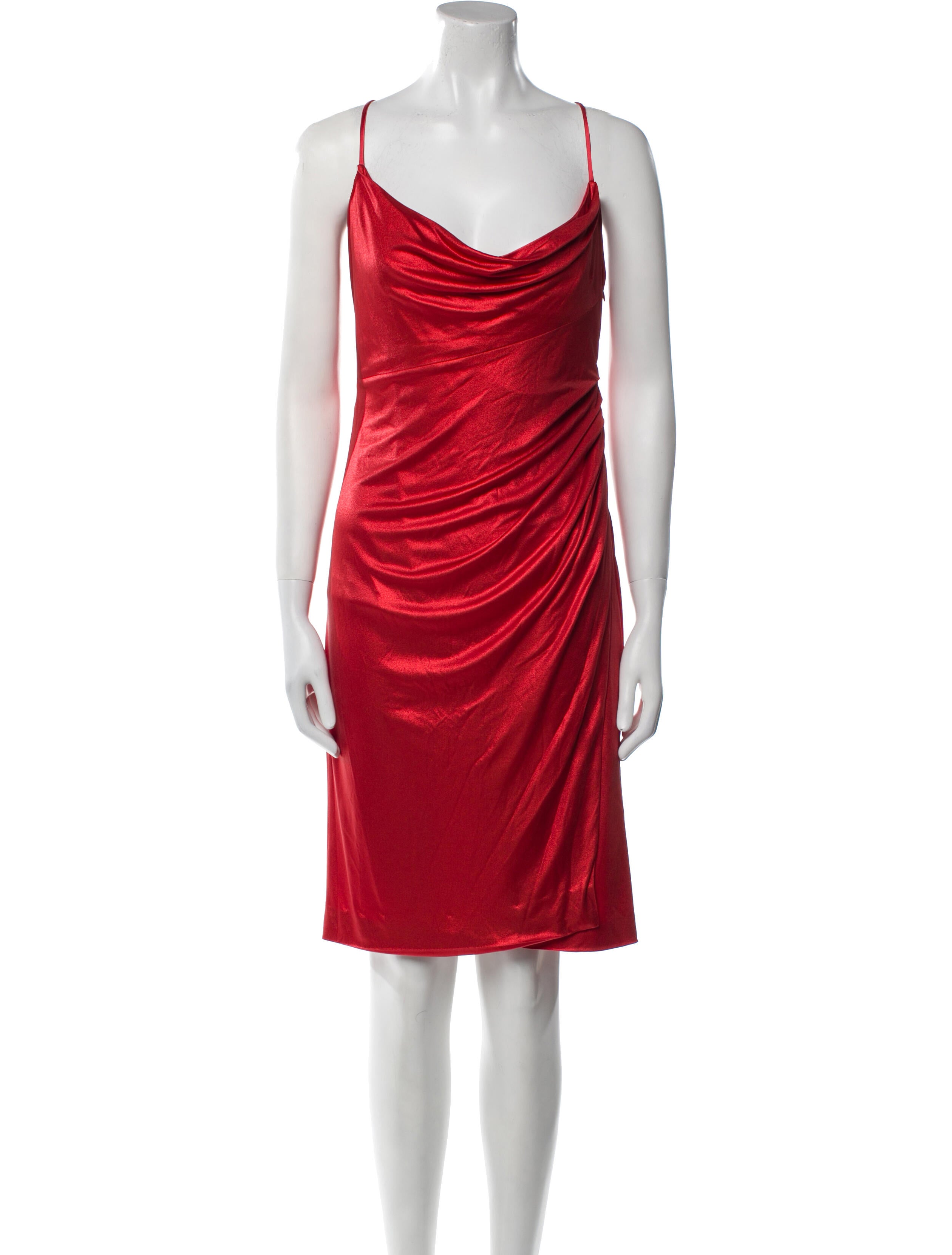 Galvan London Cowl Neck Knee-Length Dress