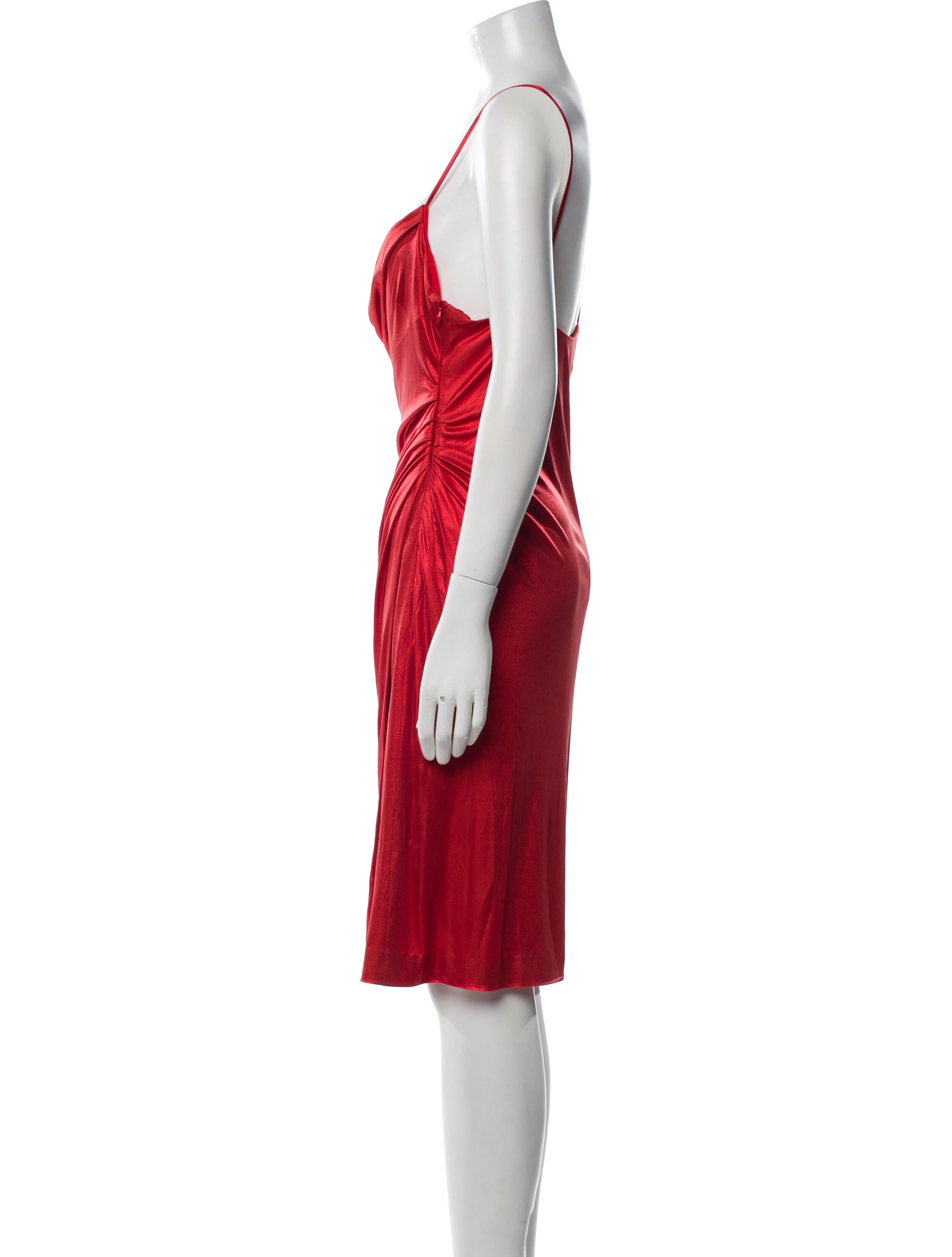 Galvan London Cowl Neck Knee-Length Dress