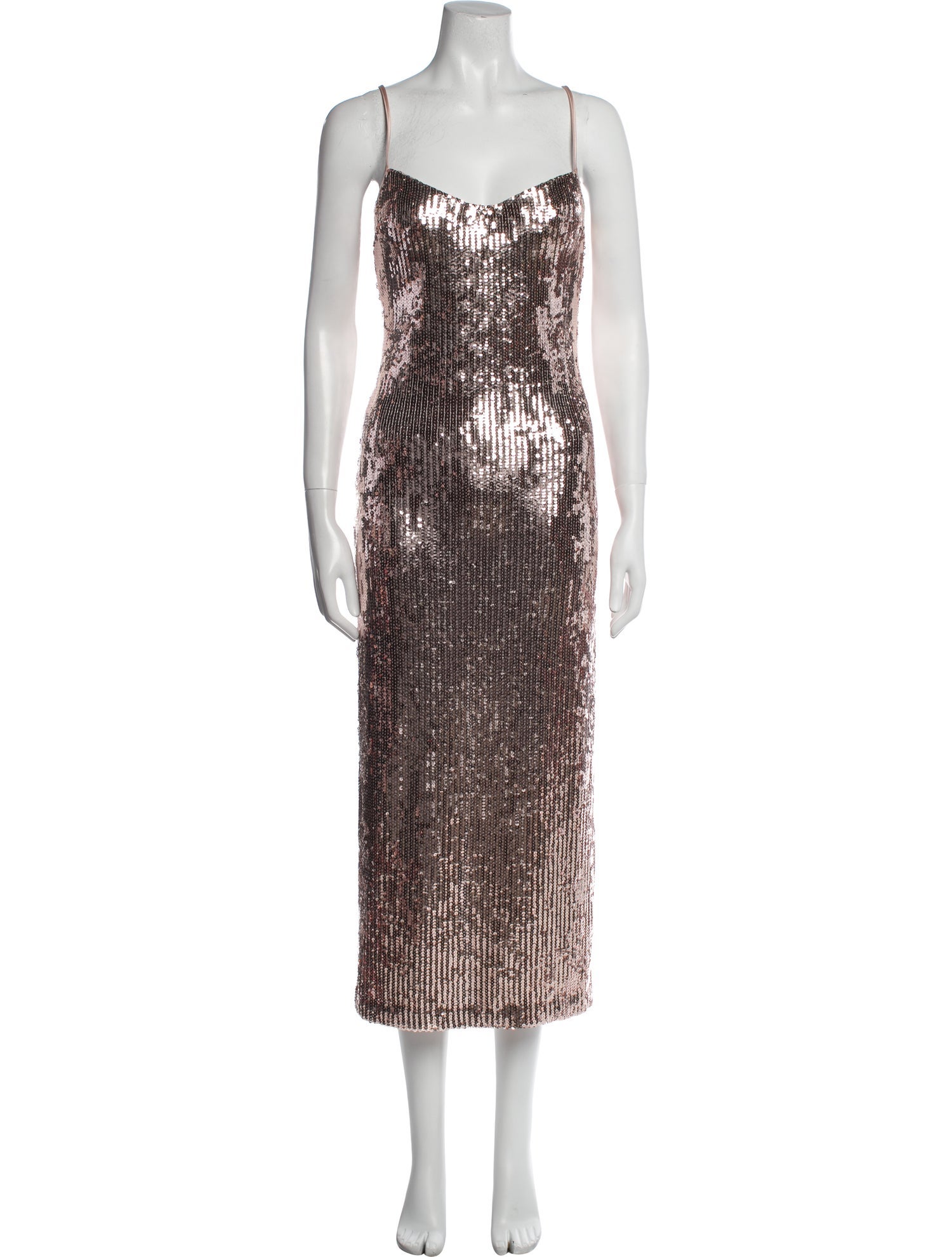 Galvan London V-Neck Midi Length Dress