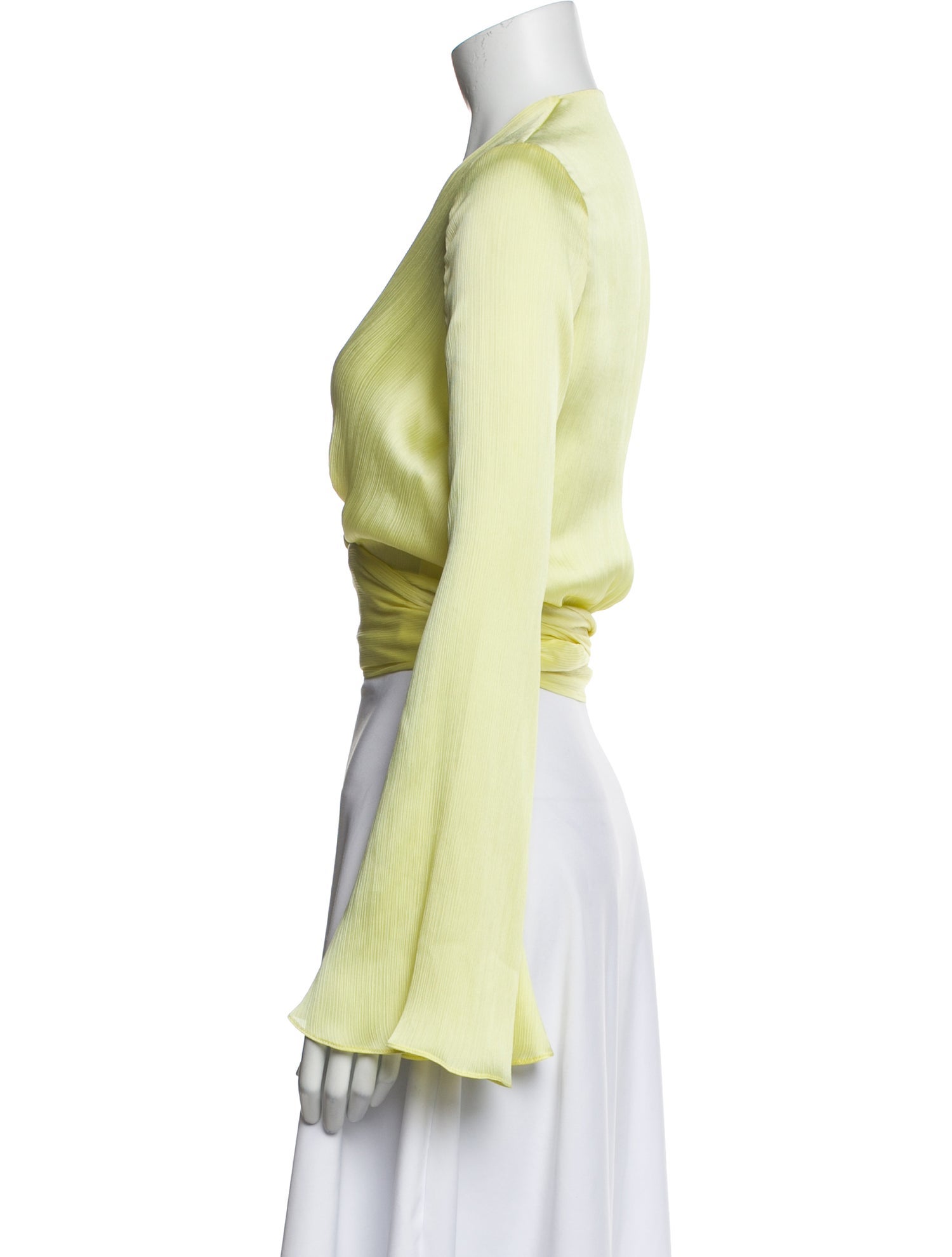 Galvan London V-Neck Long Sleeve Crop Top