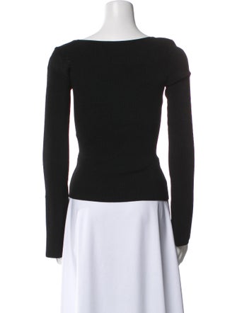 Galvan London Square Neckline Long Sleeve Crop Top
