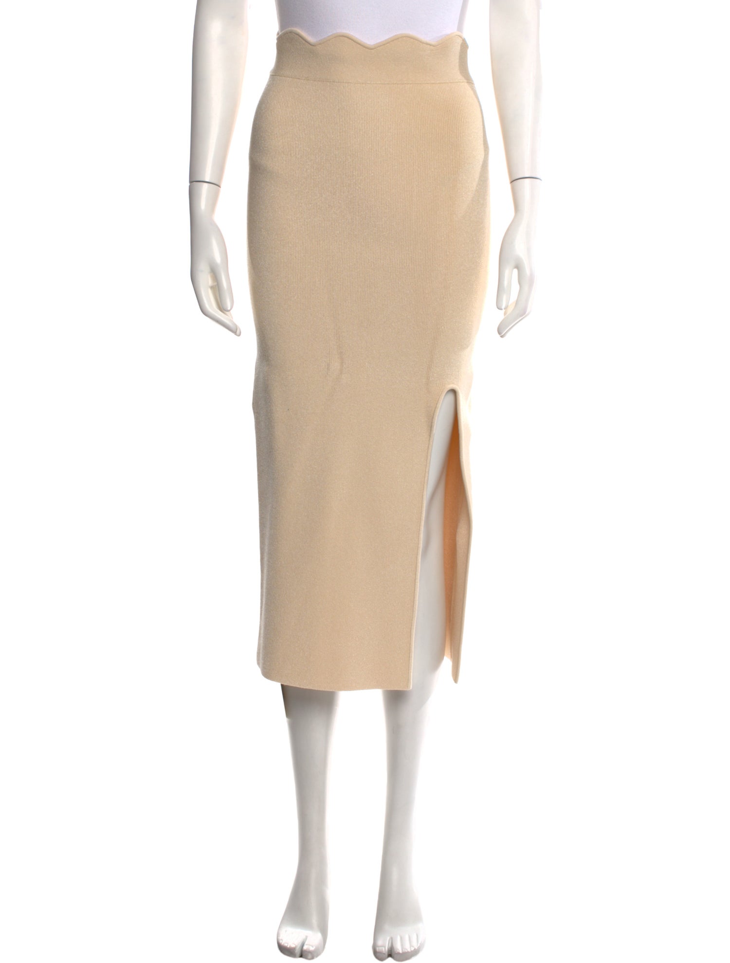 Galvan London Scalloped Accent Midi Length Skirt