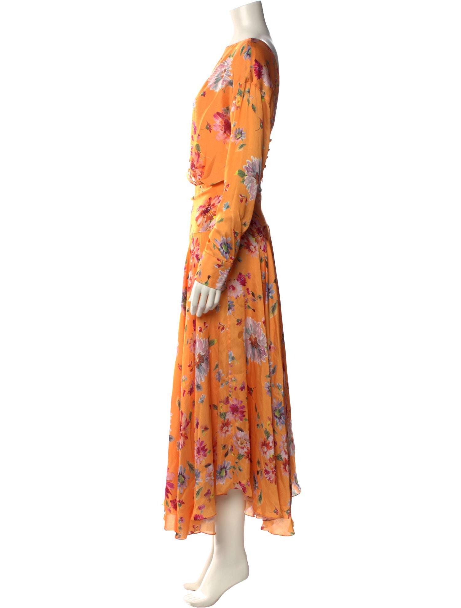 Galvan London Floral Print Long Dress