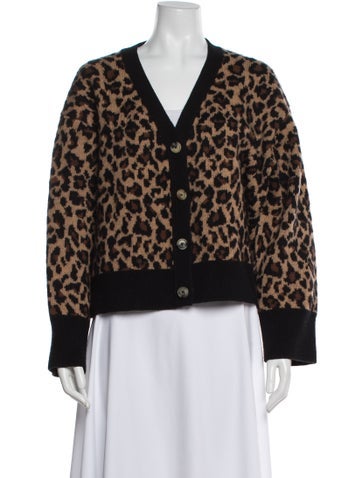 Pre-owned Galvan Wool Animal Print Sweater In Black