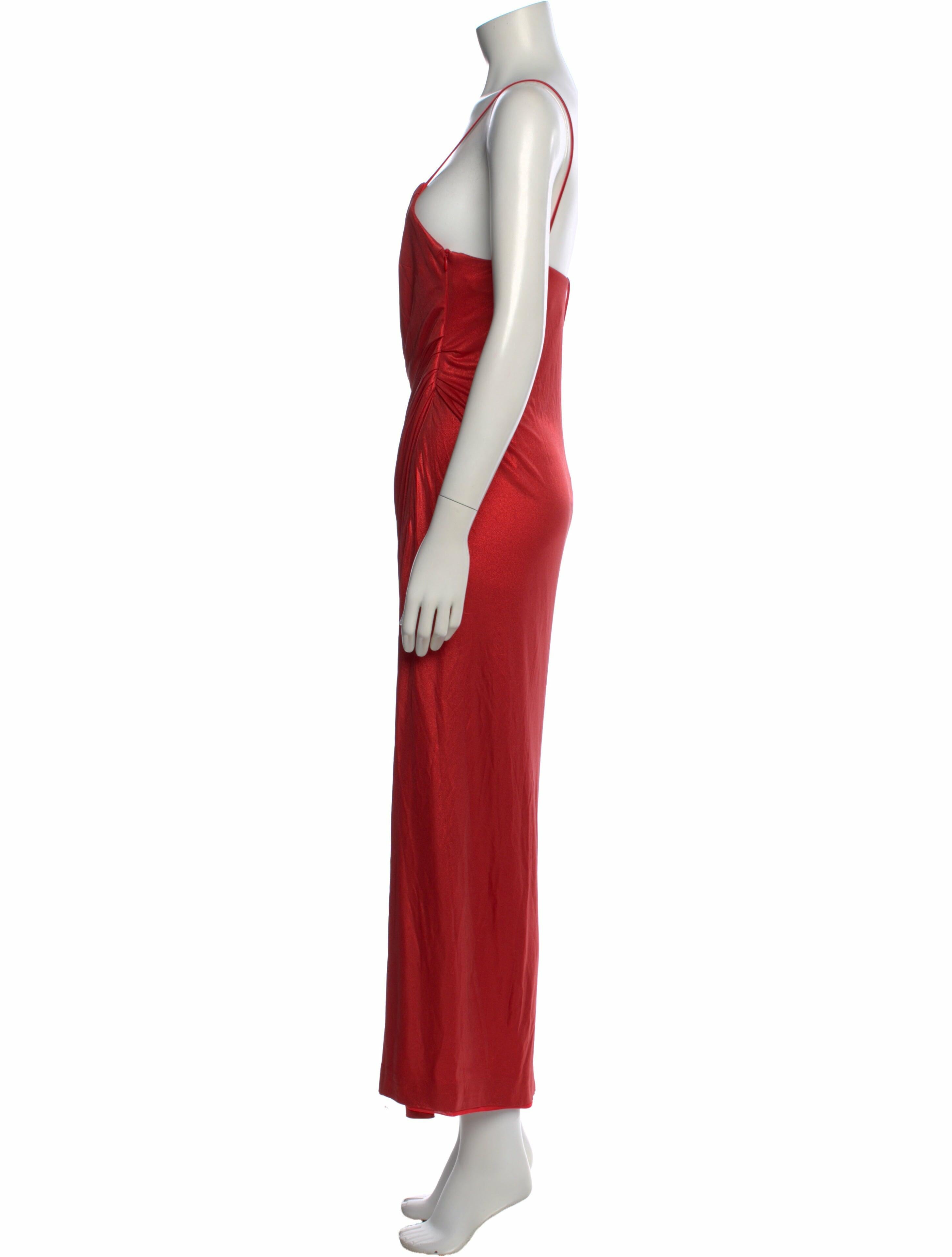 galvan london red dress Globe Chain Vega Dress