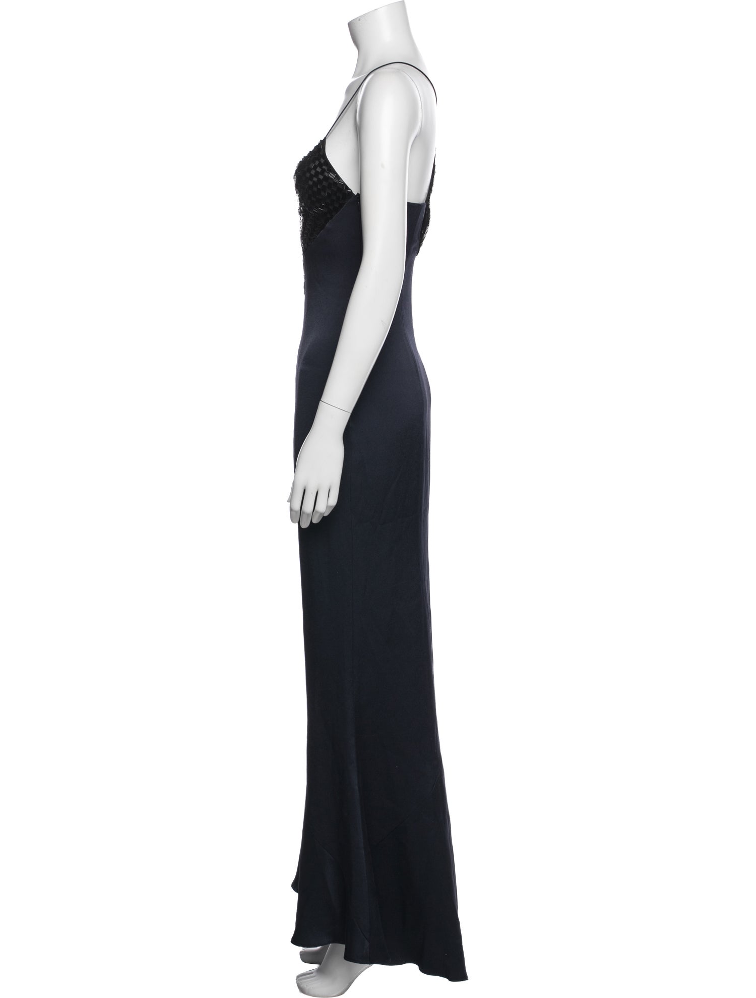 Galvan London Plunge Neckline Long Dress